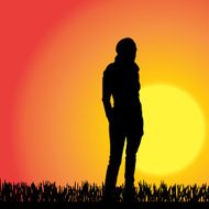 Vector silhouette of a woman N850