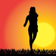 Vector silhouette of a woman N851