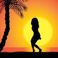Vector silhouette of a woman N852