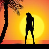 Vector silhouette of a woman N853