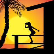 Vector silhouette girls N5