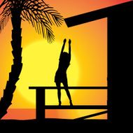 Vector silhouette girls N6