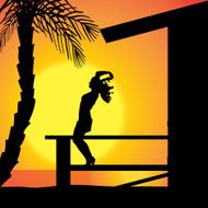 Vector silhouette girls N7