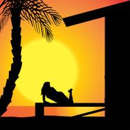 Vector silhouette girls N8