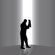 Vector silhouettes of businessman N18