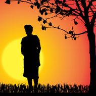 Vector silhouette of a woman N855