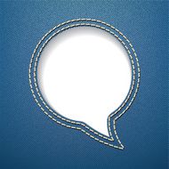 Speech bubble on jeans background N2