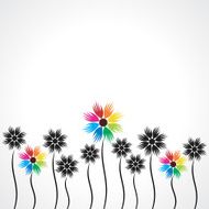 colorful hand flower plant stock vector