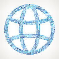 Globe on Business and Finance Word Cloud N2