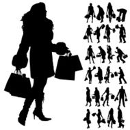 Vector Silhouette Of People N279