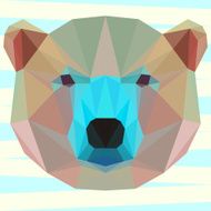 Bright colored polygonal white bear background