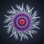3d creative metallic flower isolated object