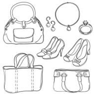 Lady&#039;s bag and accessories in black white N2