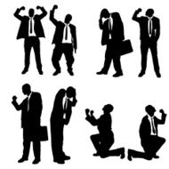 Vector silhouettes of business people N19