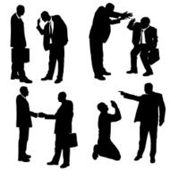 Vector silhouettes of business people N20