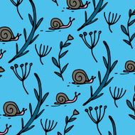 Snail flower and plant background Vector