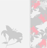 Lily Silhouette with a Border Pattern