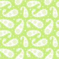 Lime &amp; White Seamless Paisley Pattern