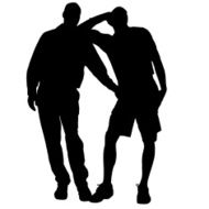 Vector silhouettes of gay N16