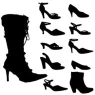 Vector silhouette of shoe N2