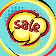Sale comic speech bubble background in cartoon style N3