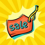 Sale comic speech bubble background in cartoon style N4