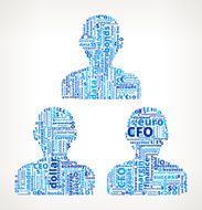Human Silhouettes on Business and Finance Word Cloud