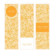 Vector golden lace roses vertical banners set pattern background