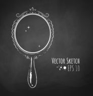 Chalked vector sketch of vintage mirror N2