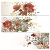 Beautiful backgrounds set with flowers N5