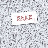Females shoes boots sale background Sketchy notepaper