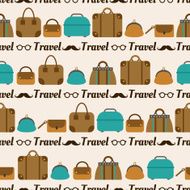 Seamless pattern of bags luggage baggage