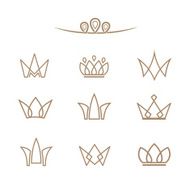 Vector logo set Crowns in a line style