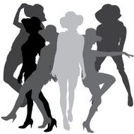 Vector silhouette of a woman N858
