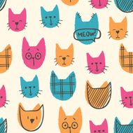 various cute cats seamless pattern