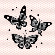Set of vintage lace butterflies for design