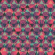 Fashion seamless pattern with tropical palm leaves and geometric ornament N3