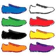 Running Shoes in Different Colours Pencil Style 1