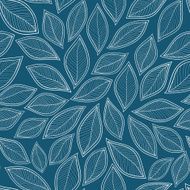 white leaves on a blue background vector seamless abstract hand- N5