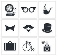 vintage Hipster Icons icons set