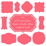 Set of ten vector frames
