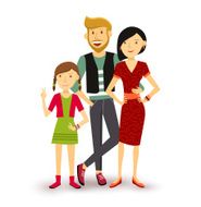 One child Happy family people flat illustration N2