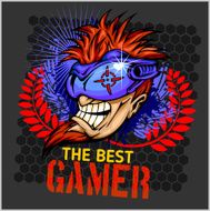 The Best Gamer - T-Shirt Design Vector