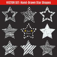 Set of hand-drawn textures star shapes Vector illustration for N2