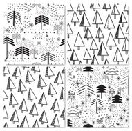 New Year seamless patterns Christmas tree