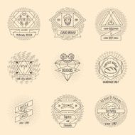 Bakery and pastry hipster vintage logo set N2