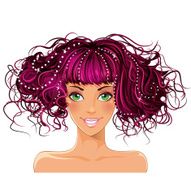 girl with pink hair and green eyes