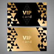 VIP cards Black and golden design Triangle decorative patterns N2