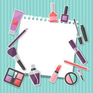 Beauty background with icons cosmetics N2