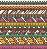 Colorful ethnic print Vector seamless background
